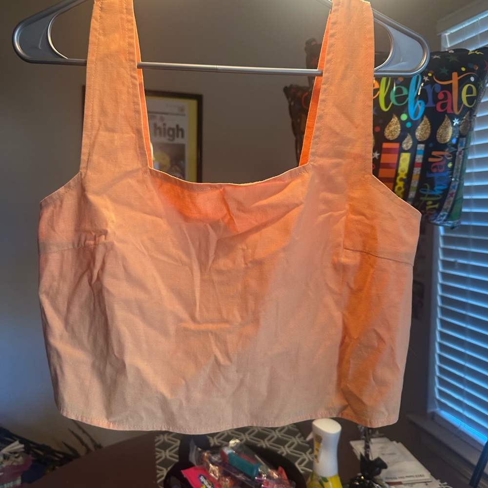 Coral Sleeveless Crop Top